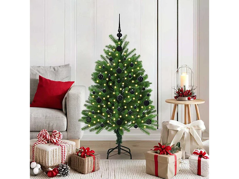 Sapin de Noël avec 150 LED avec support Vert 120 cm PE