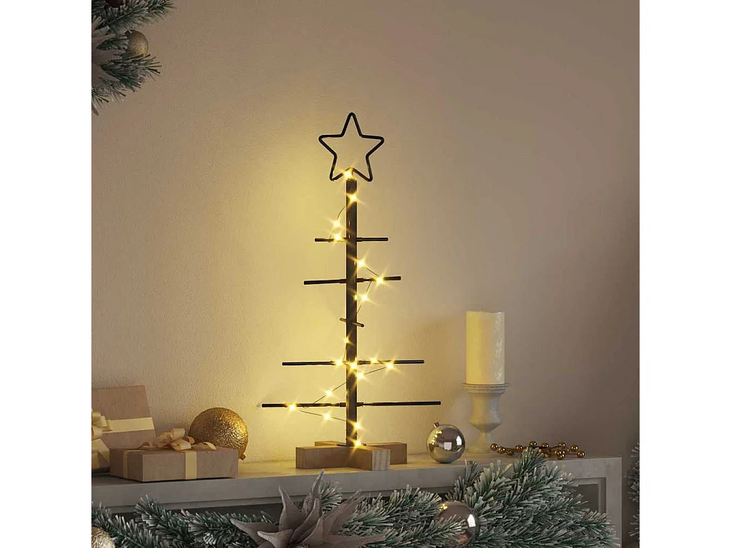 Albero di Natale in metallo nero 60 cm in acciaio verniciato a polvere