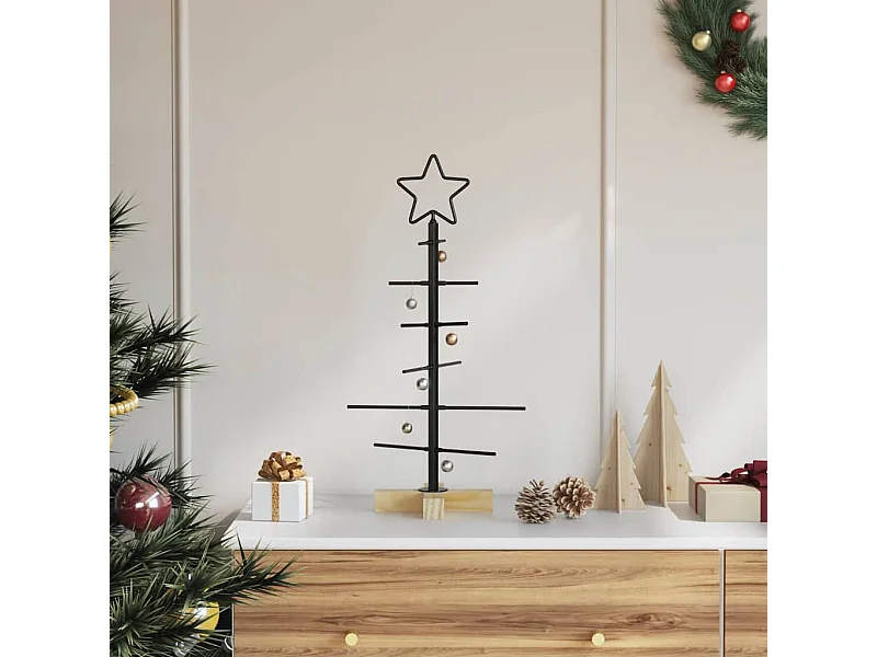 Schwarzer Metall-Weihnachtsbaum, 60 cm, pulverbeschichteter Stahl