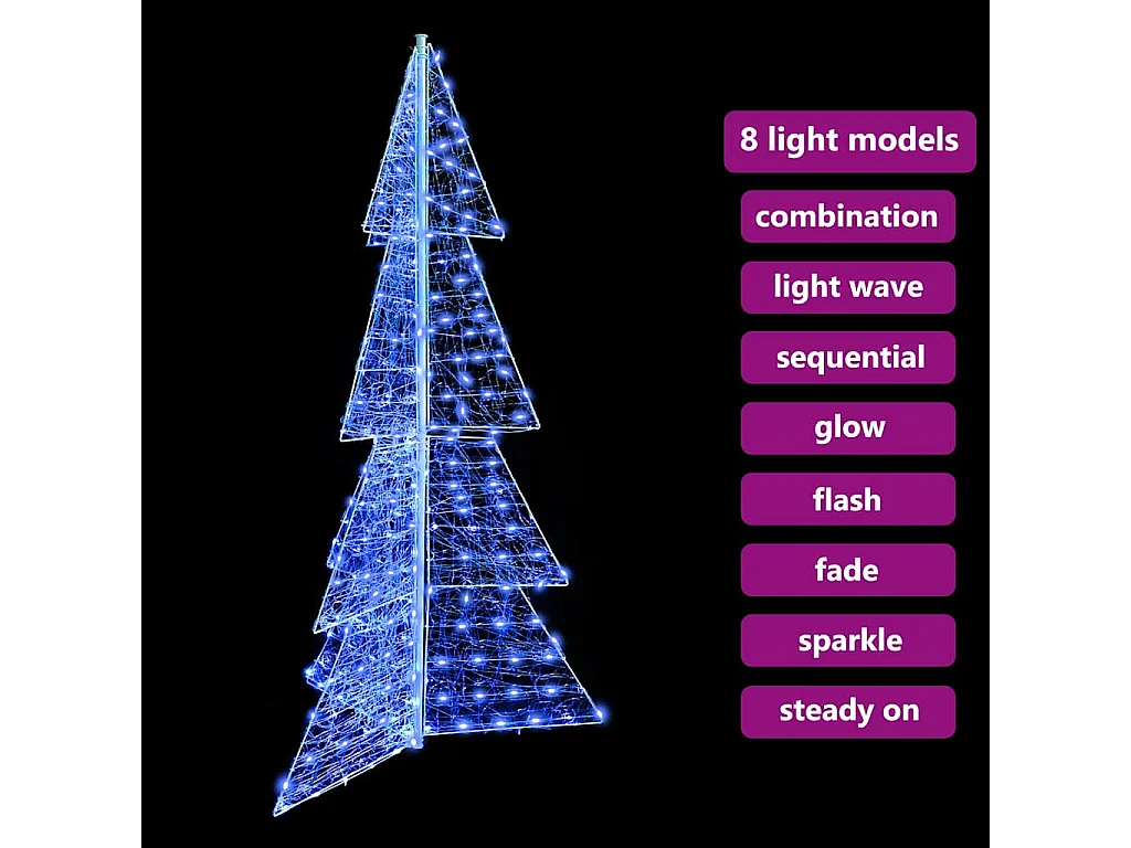 Sapin de Noël avec 240 LED Bleu 180 cm Acrylique