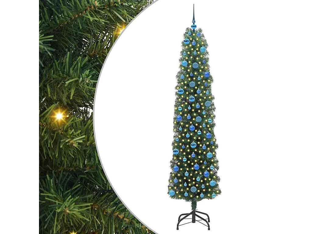 Kunstkerstboom Groen 240 cm PVC en staal en kunststof