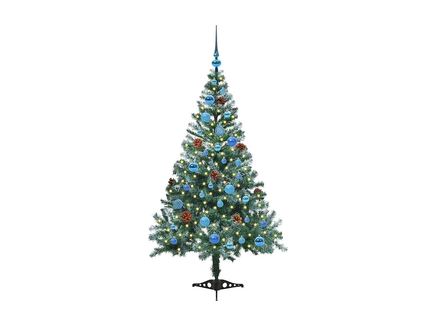 Albero di Natale artificiale con 150 LED Verde 150 cm PVC e Acciaio