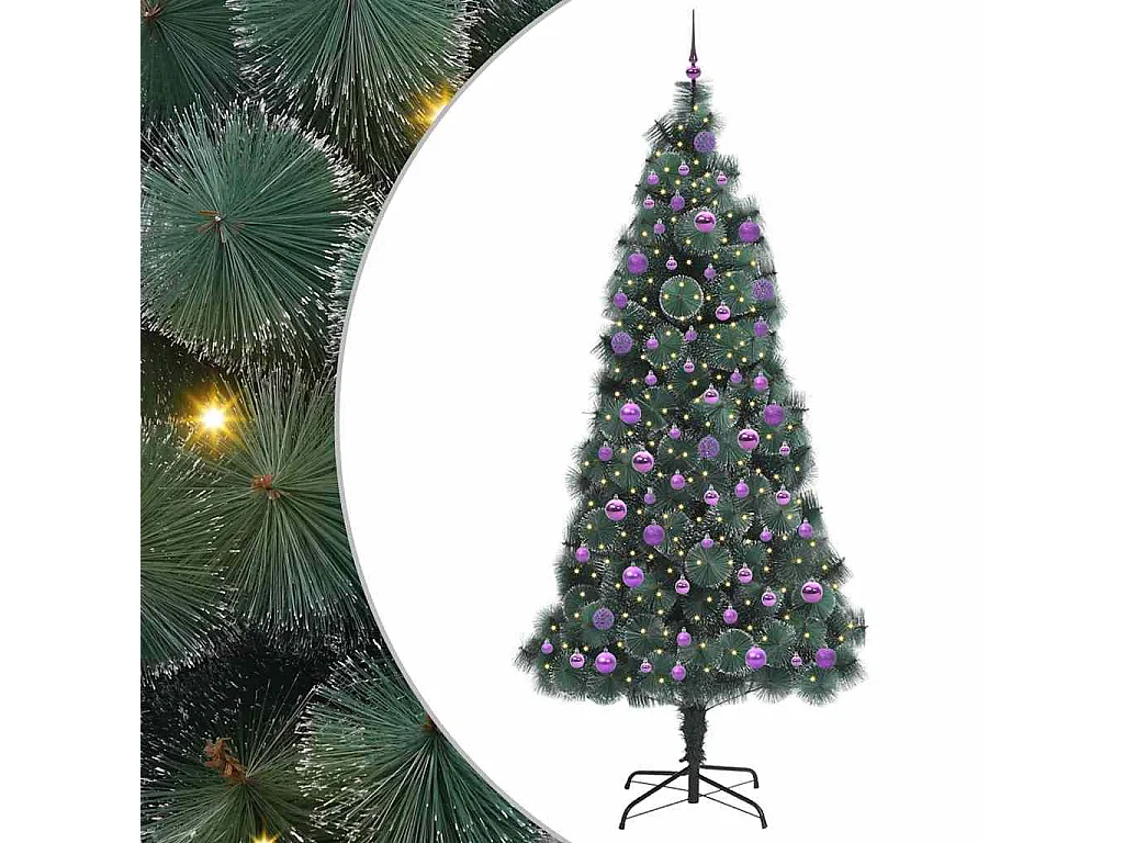 Arbre de Noël artificiel pré-éclairé avec ensemble de boules