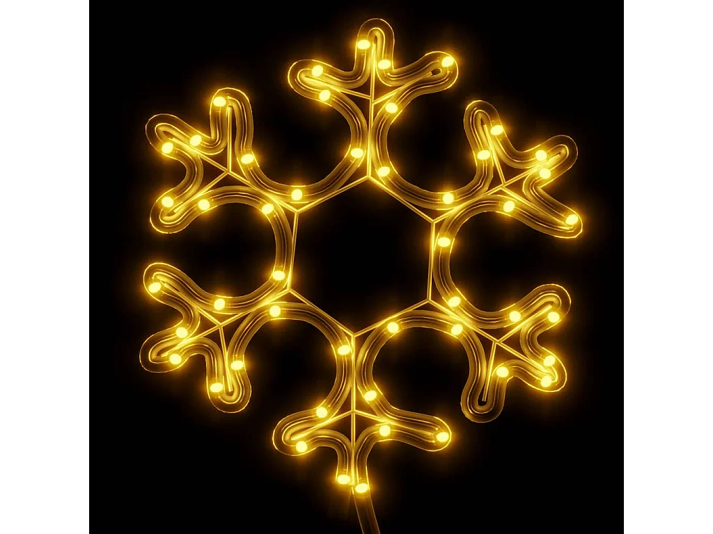 Flocons de neige de Noël avec LED 3 pcs Blanc chaud 27x27 cm