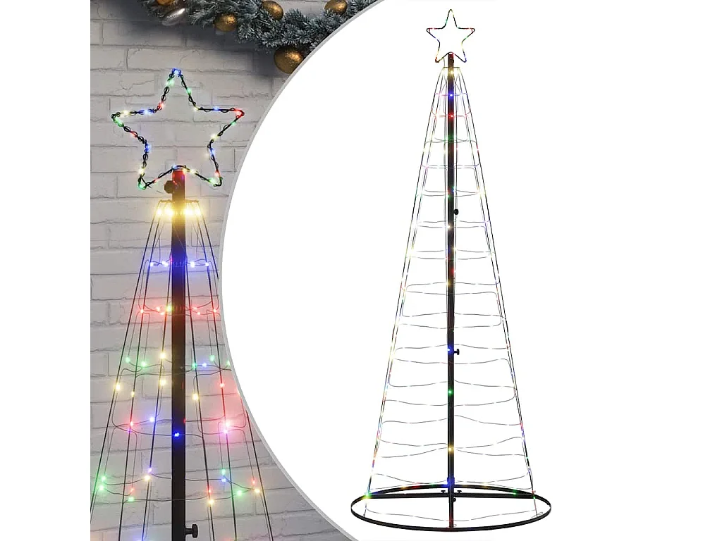 Sapin de Noël à LED 200 LED colorées 182 cm