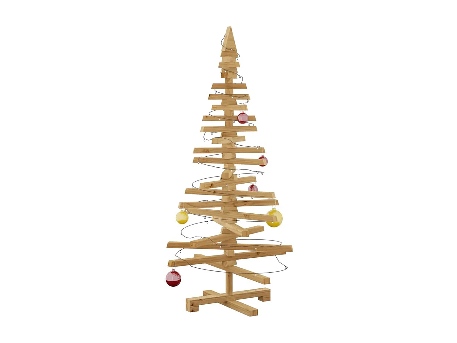 Arbre de Noël en bois Marron 120 cm Bois massif en pin