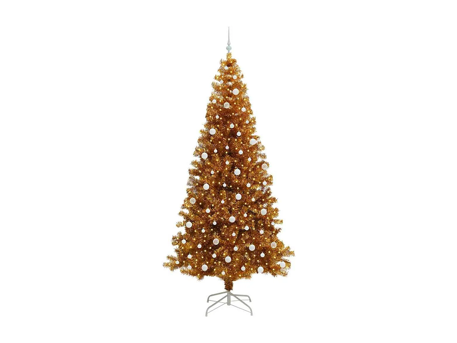 Sapin de Noël avec 300 LED avec support Doré 240 cm PET
