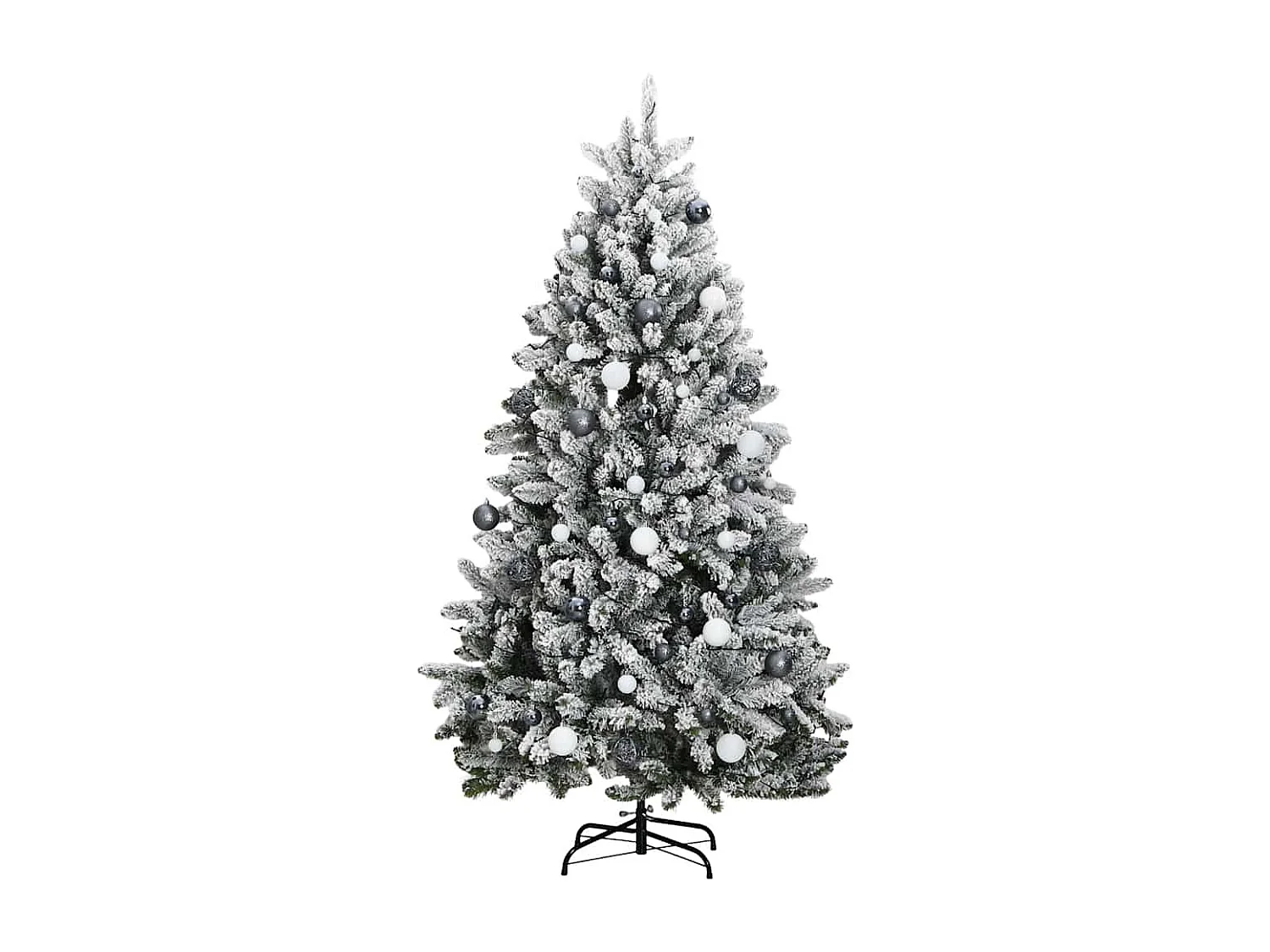 180 cm gelede kunstkerstboom met 300 LED's en ballen
