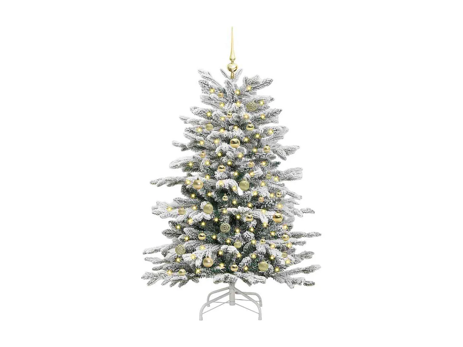 Künstlicher Weihnachtsbaum mit klappbaren Zweigen Weiß 150 cm