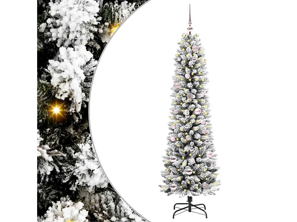 Kunstkerstboom met 150 LED's Groen en wit 150 cm