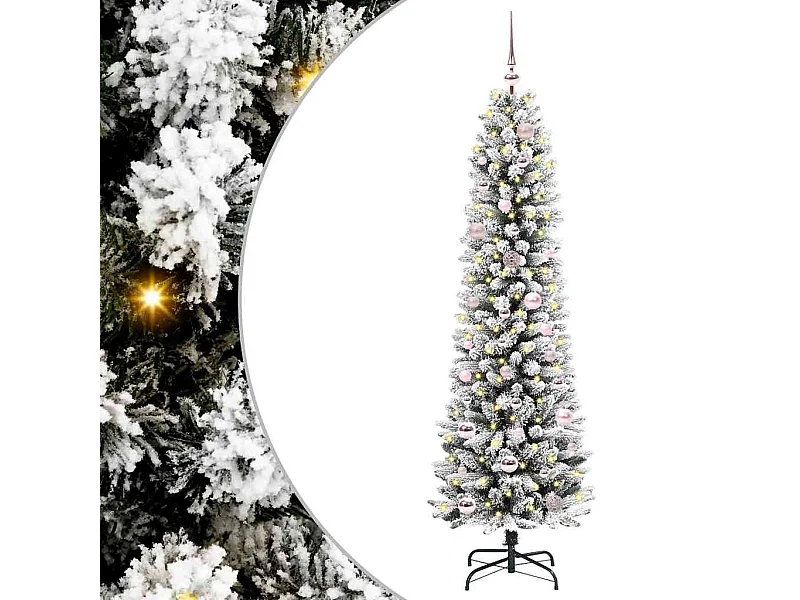 Kunstkerstboom met 150 LED's Groen en wit 150 cm