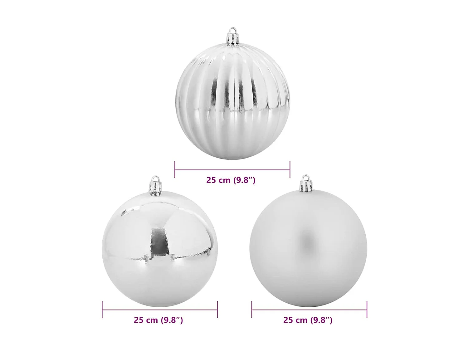 Ensemble de Boules de Noël Autre 3 pcs Argent Ø 25 cm