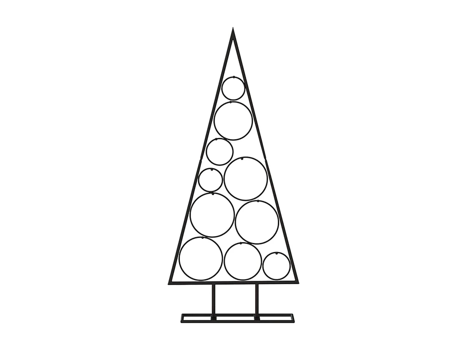 Arbre de Noël en métal pour décoration noir 90 cm
