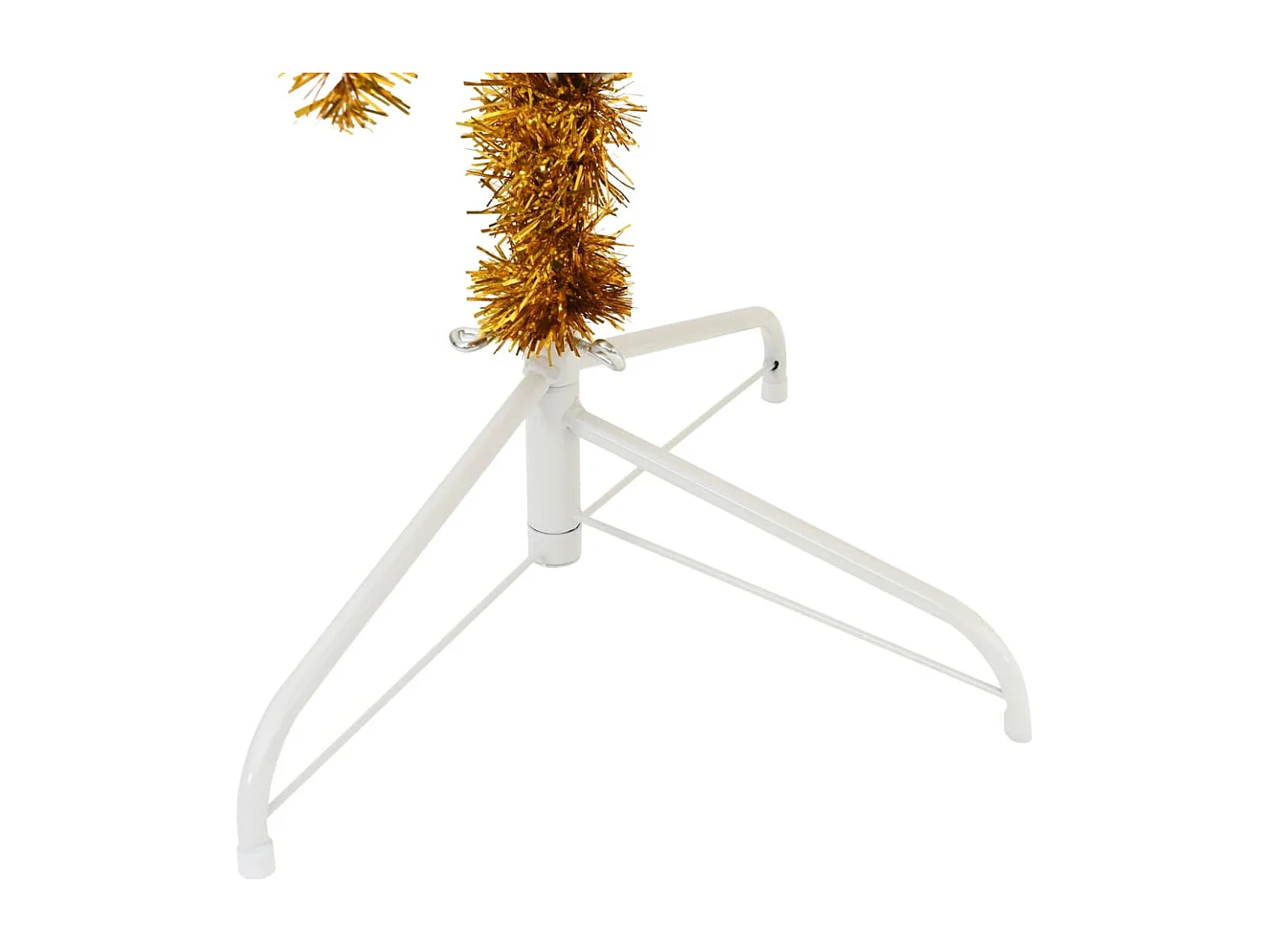 Halve kunstkerstboom met gouden voet 240 cm PET