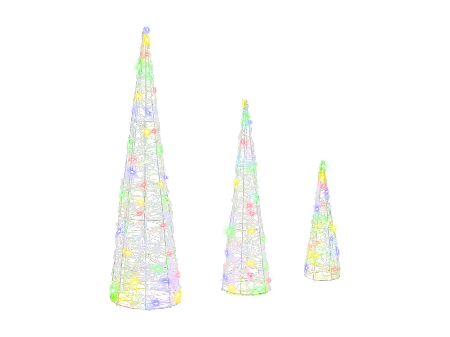 Sapin de Noël 3 pcs Multicolore 20 x 20 x 80 cm Acrylique