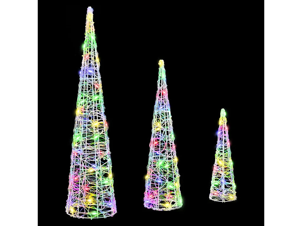 Sapin de Noël 3 pcs Multicolore 20 x 20 x 80 cm Acrylique