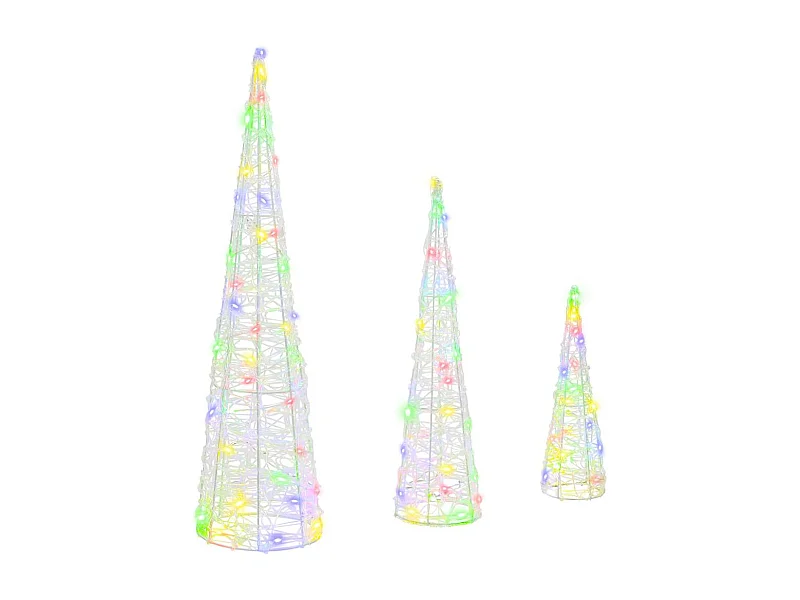 Sapin de Noël 3 pcs Multicolore 20 x 20 x 80 cm Acrylique