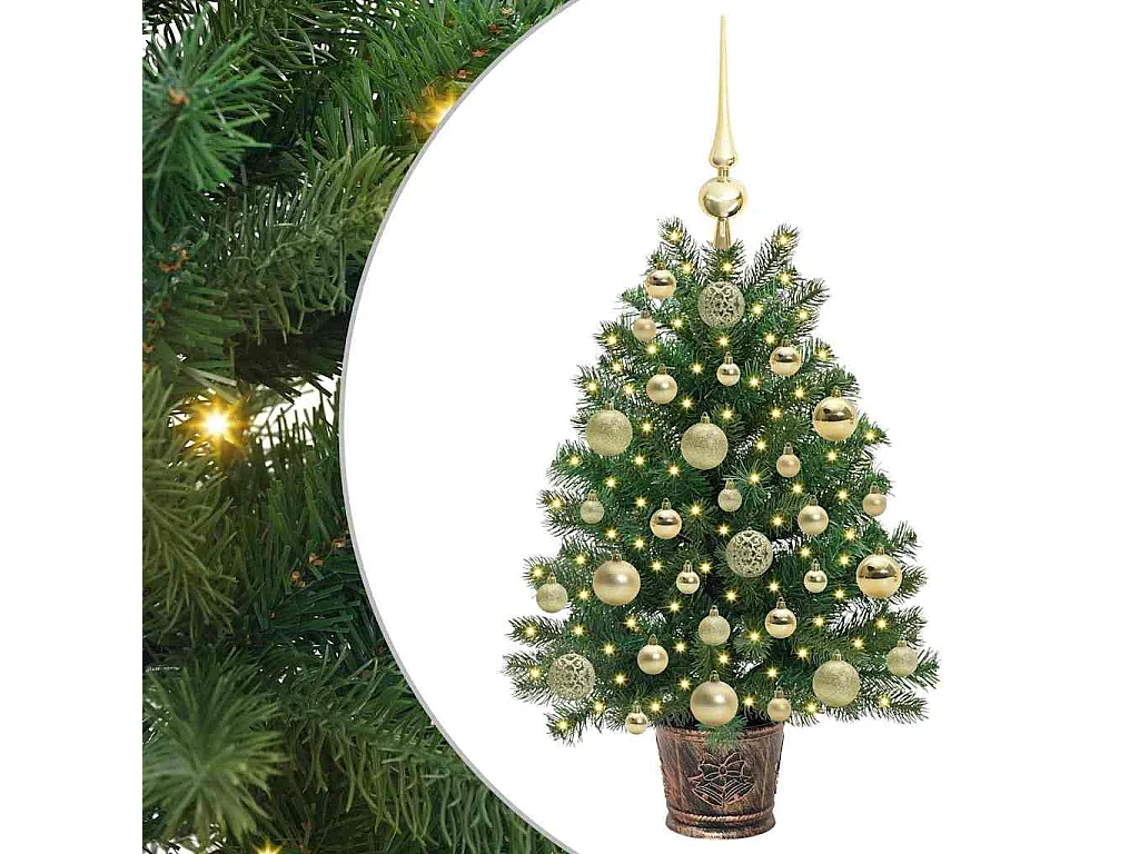 Albero di Natale artificiale con 150 LED Verde 75 cm PE e PVC