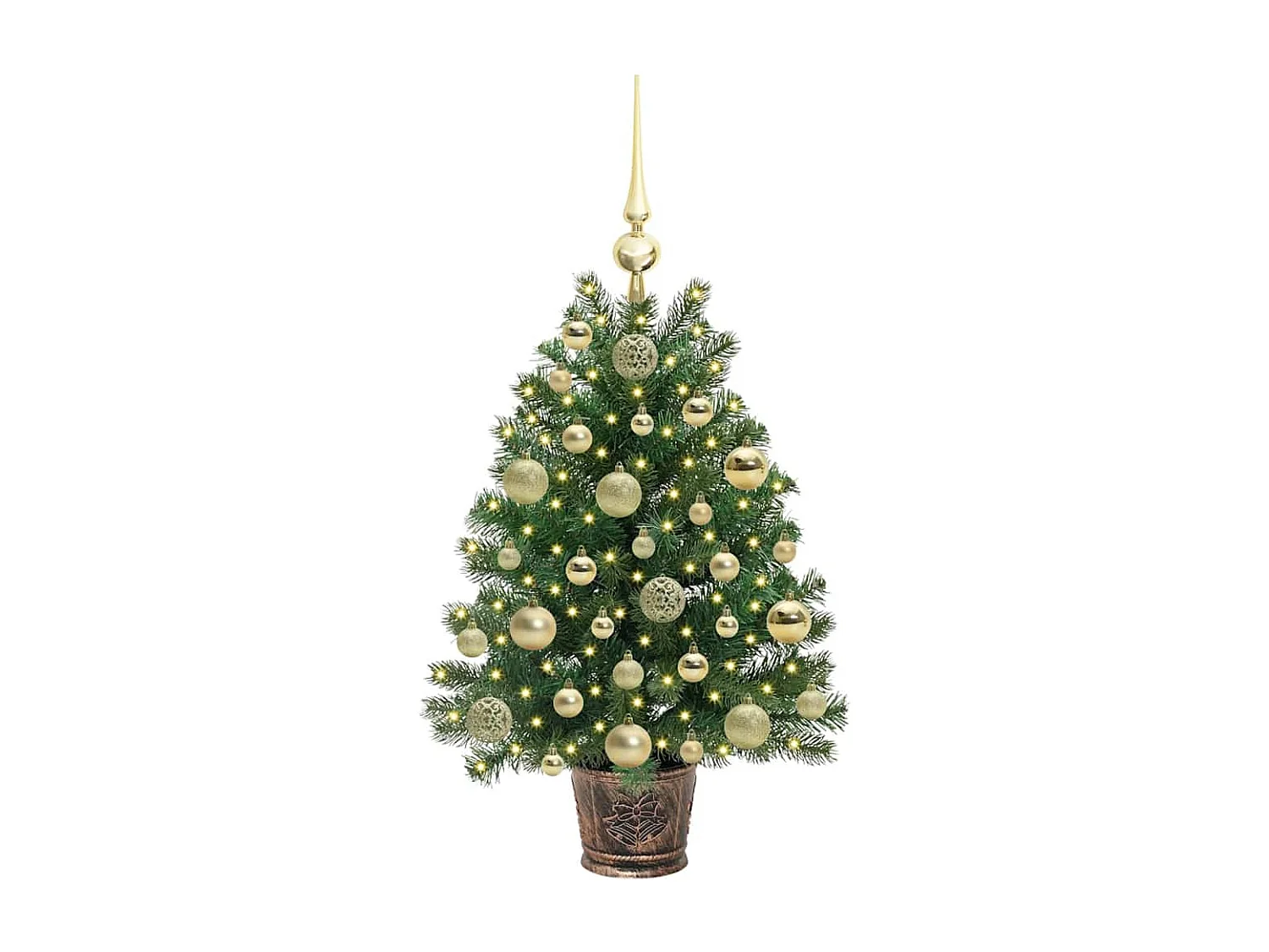 Albero di Natale artificiale con 150 LED Verde 75 cm PE e PVC