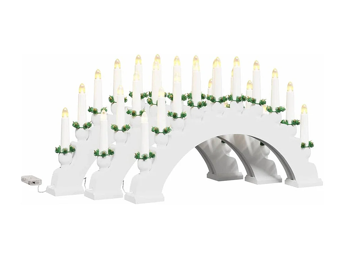 Arche de Bougies de Noël avec 10 Bougies LED 3 pcs Blanc