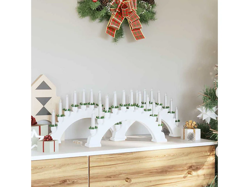 Arche de Bougies de Noël avec 10 Bougies LED 3 pcs Blanc