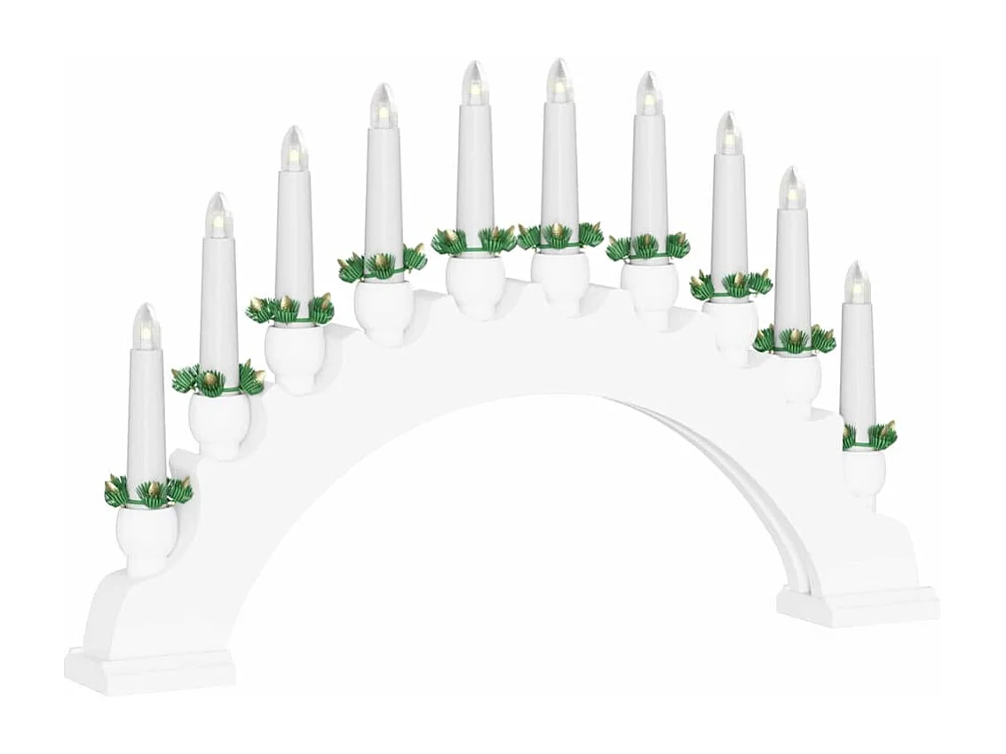 Arche de Bougies de Noël avec 10 Bougies LED 3 pcs Blanc