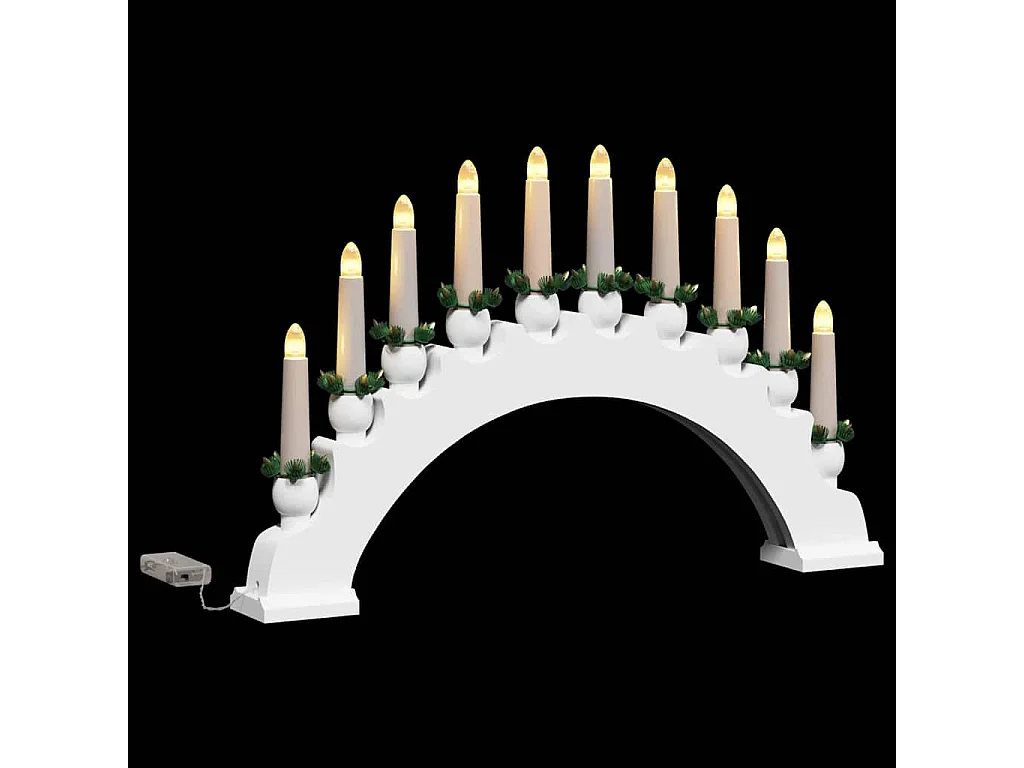 Arche de Bougies de Noël avec 10 Bougies LED 3 pcs Blanc