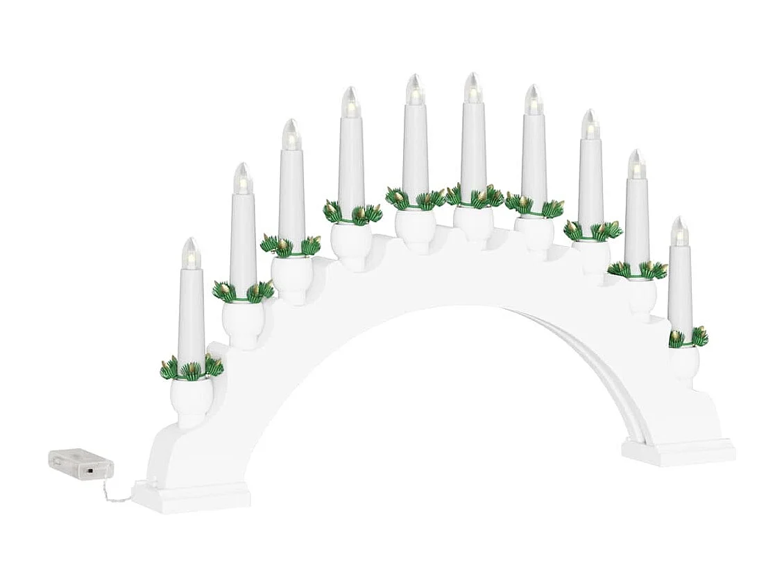 Arche de Bougies de Noël avec 10 Bougies LED 3 pcs Blanc