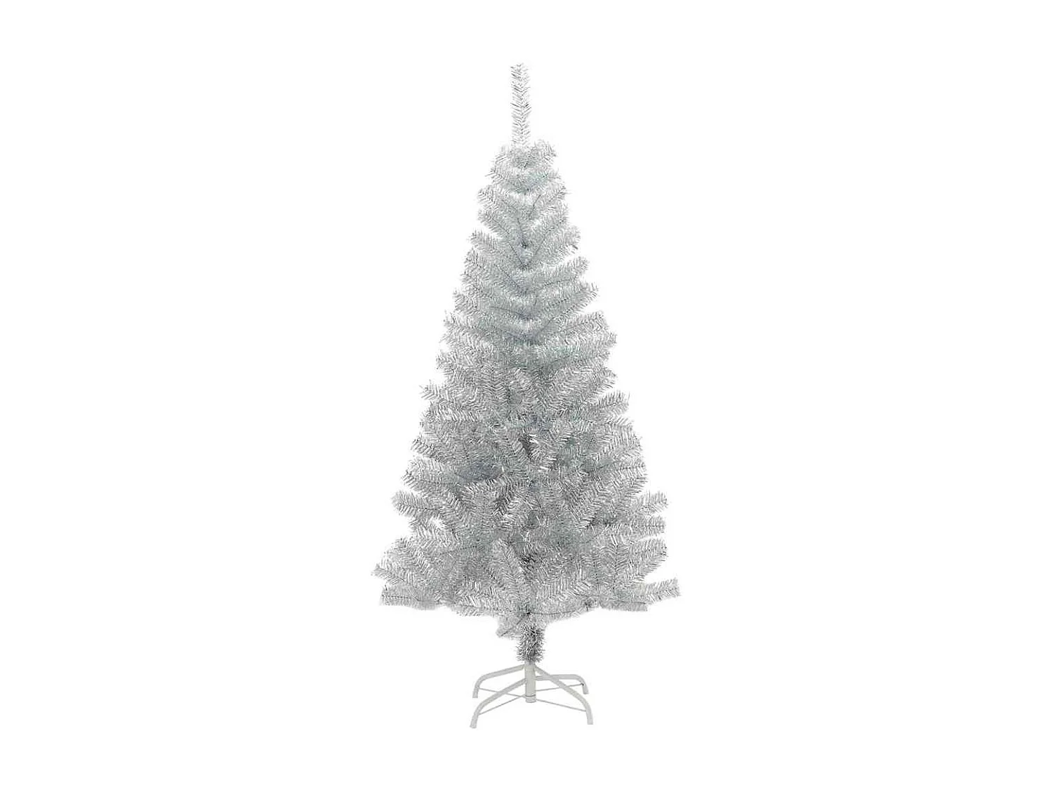 Sapin de Noël avec 150 LED avec support Argent 120 cm PET
