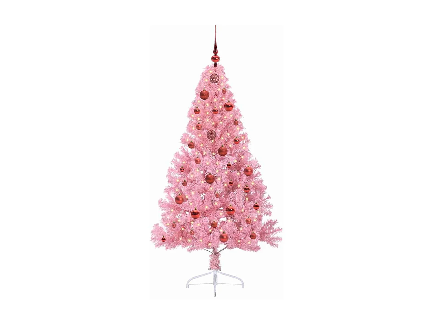 Sapin de Noël artificiel pré-éclairé Rose 150 cm PVC