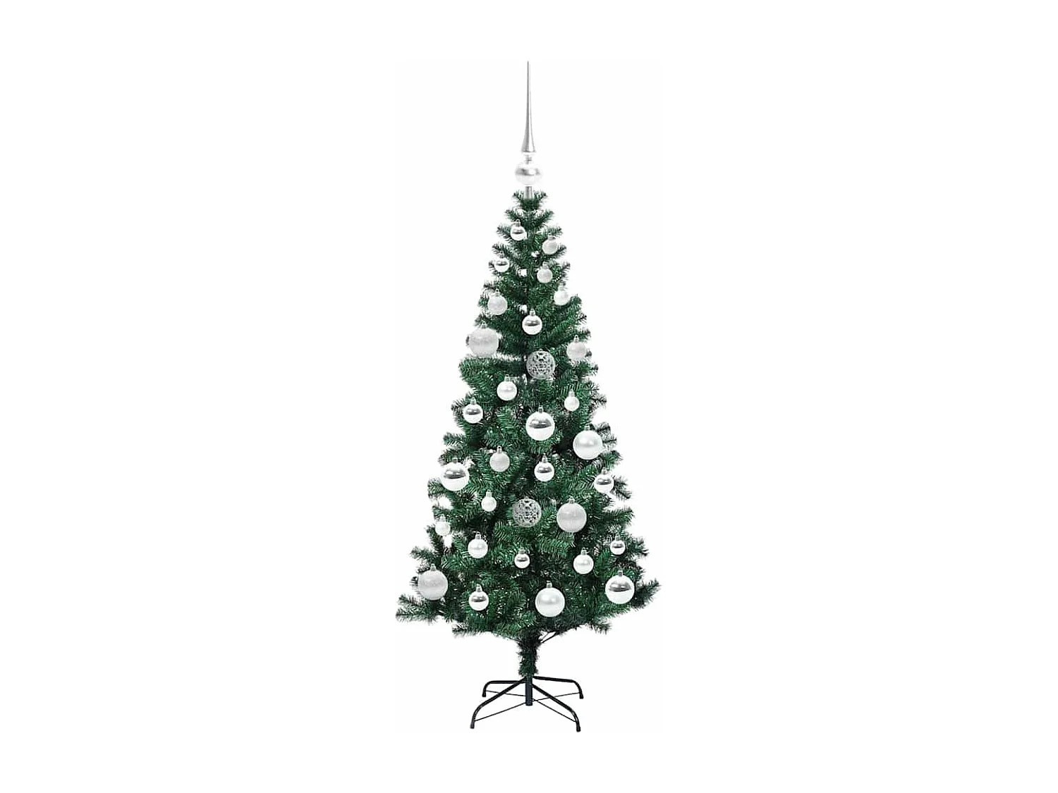 Sapin de Noël artificiel pré-éclairé Vert 120 cm PVC et métal