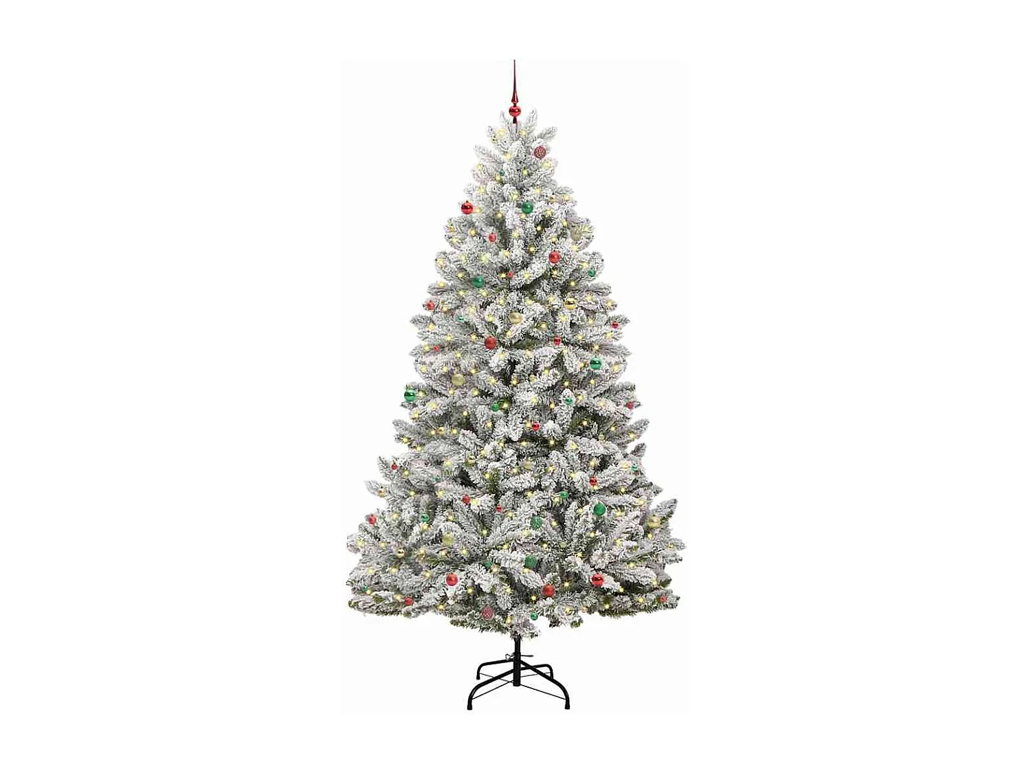 Sapin de Noël artificiel Vert et blanc 300 cm PVC et métal