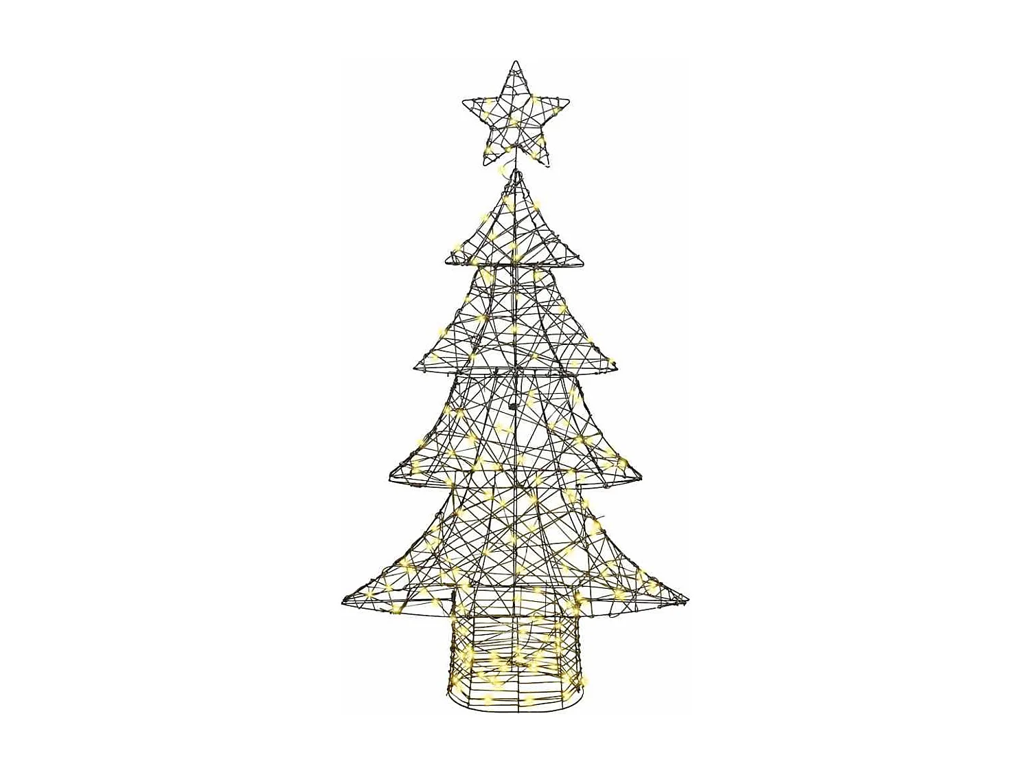 Sapin de Noël avec 160 LED Blanc chaud 150 cm Rotin