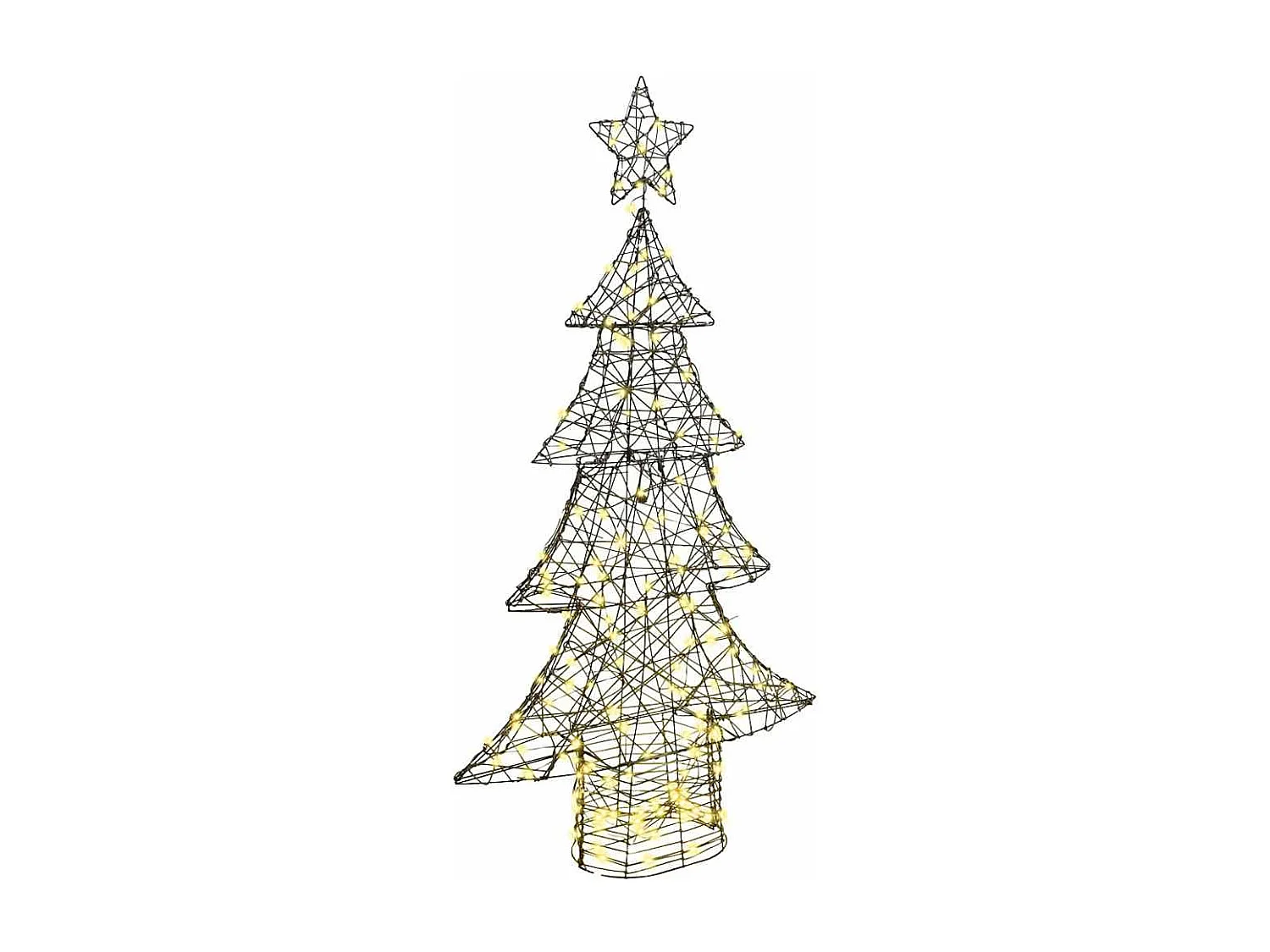 Kerstboom met 160 LED's Warm wit 150 cm Rotan
