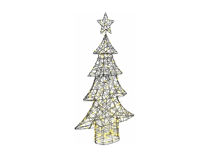 Sapin de Noël avec 160 LED Blanc chaud 150 cm Rotin