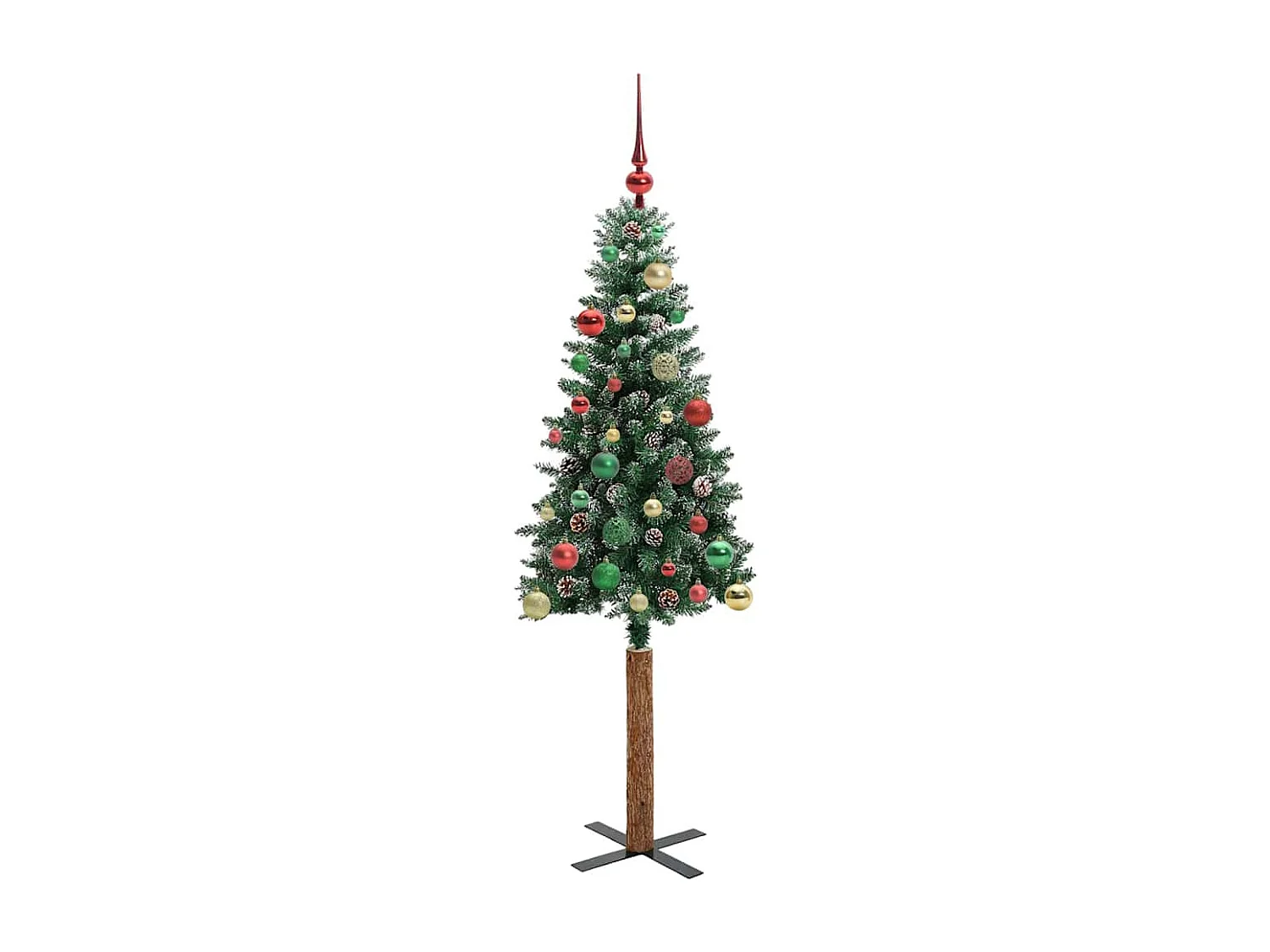 Schlanker Weihnachtsbaum mit 150 LEDs Grün und Weiß 150 cm