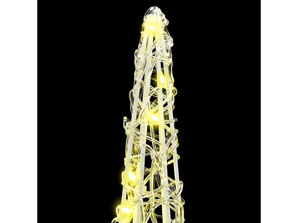 Albero di Natale 3 pezzi Bianco caldo 20 x 20 x 80 cm Acrilico