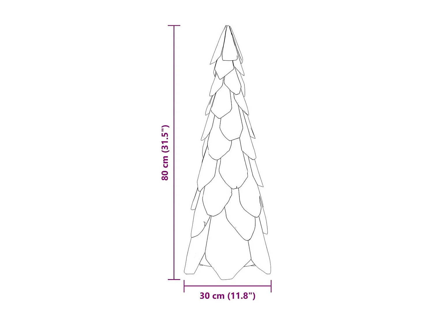 Sapin de Noël avec support Marron 80 cm Bois de teck solide
