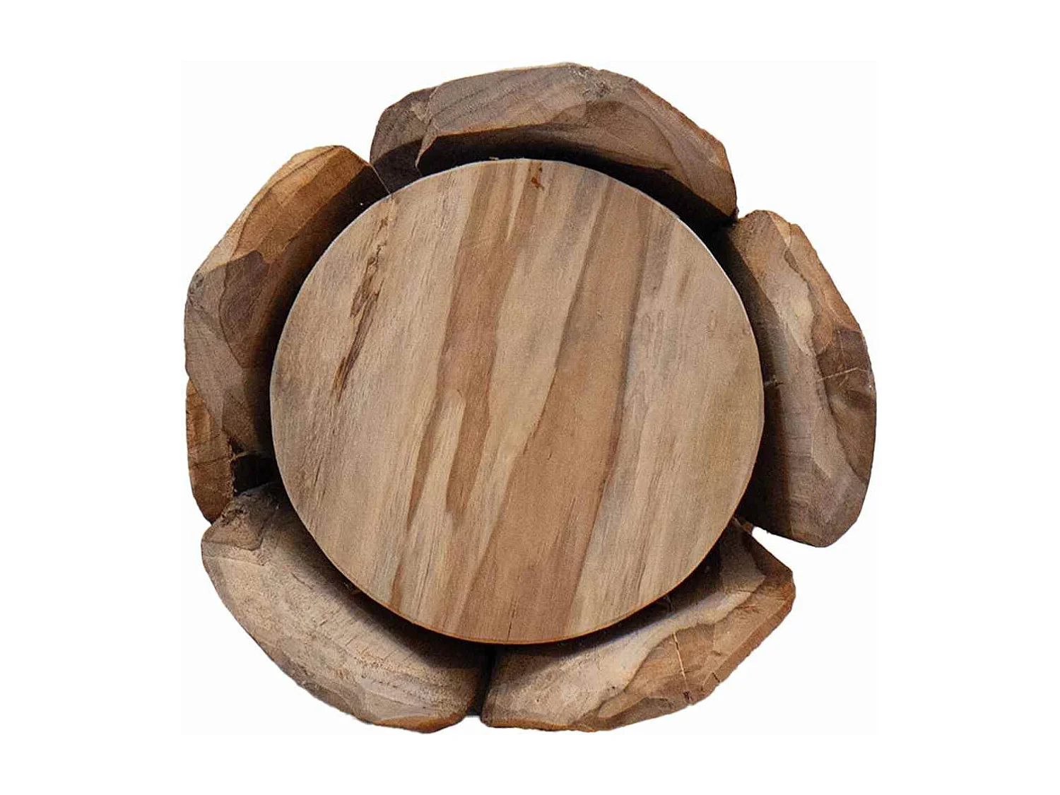 Sapin de Noël avec support Marron 80 cm Bois de teck solide