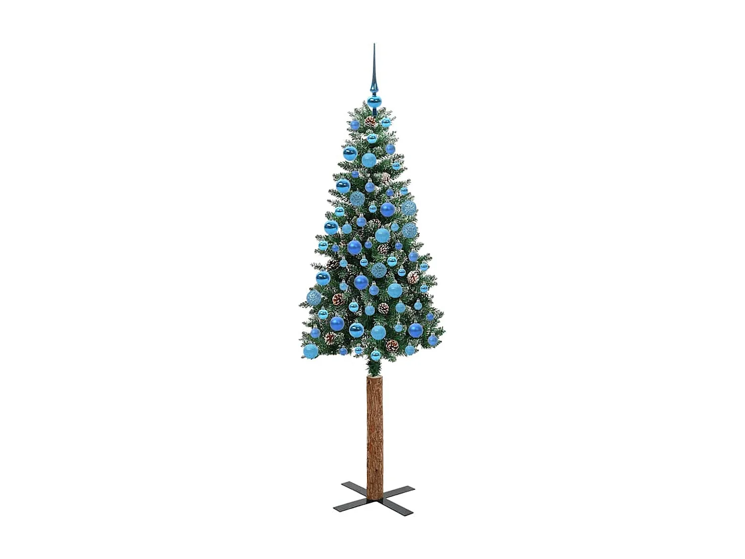 Schlanker Weihnachtsbaum mit 300 LEDs Grün und Weiß 180 cm