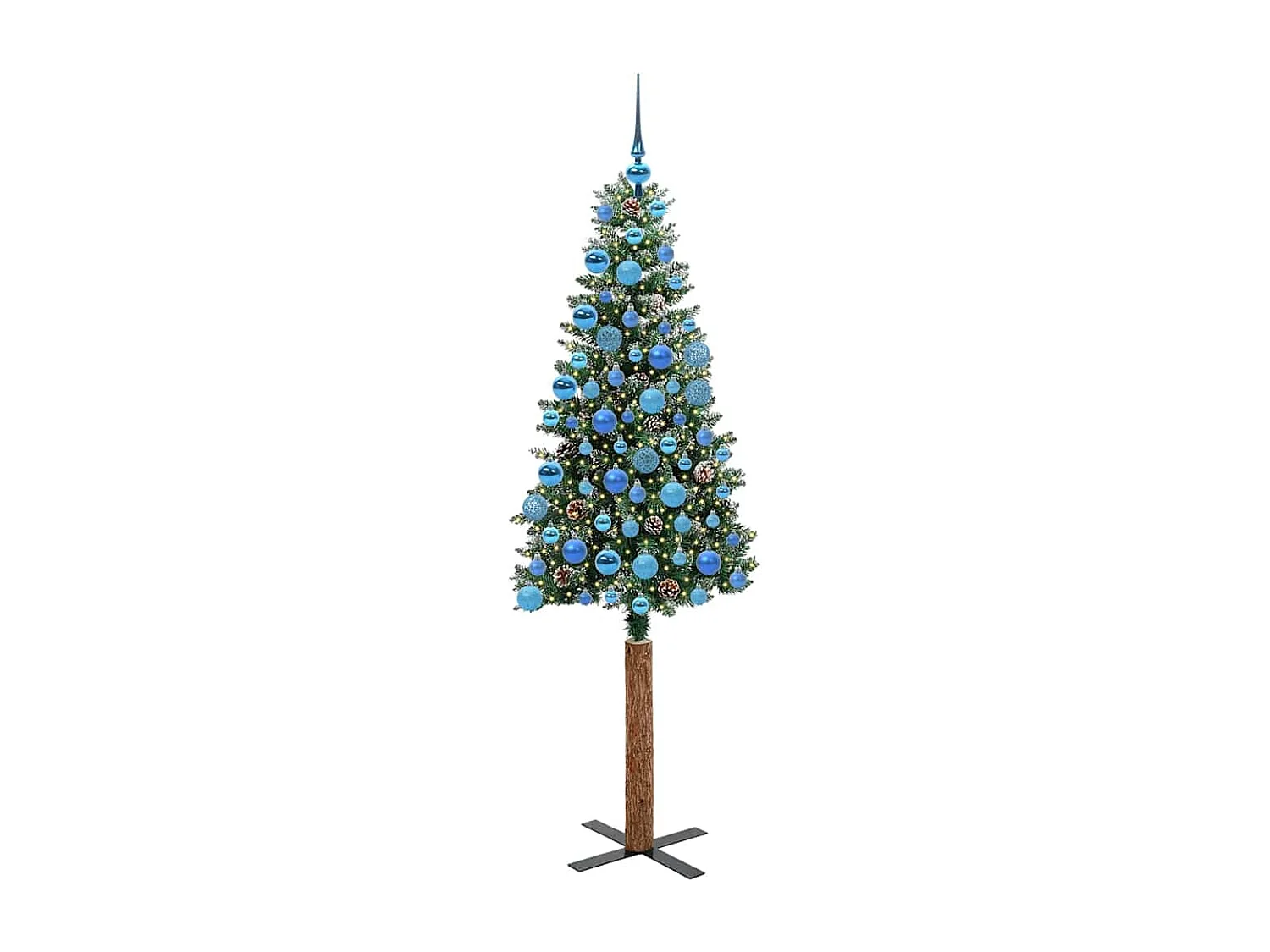 Sapin de Noël mince avec 300 LED Vert et blanc 180 cm