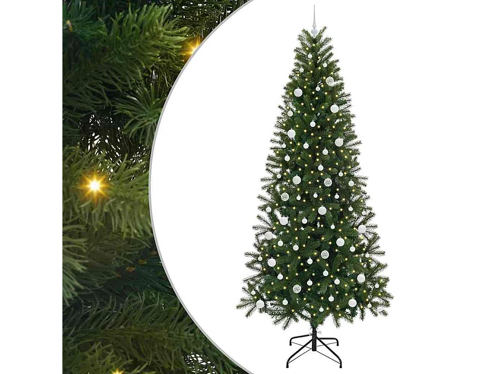 Sapin de Noël artificiel avec 300 LED Vert 240 cm PE et PVC