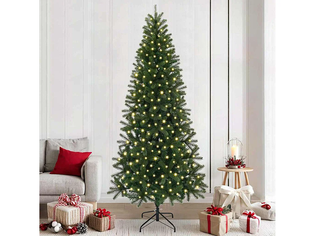Sapin de Noël artificiel avec 300 LED Vert 240 cm PE et PVC