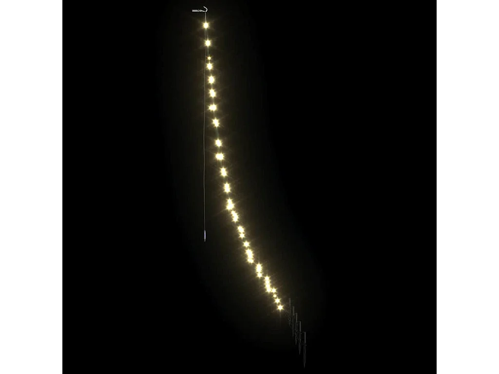 Albero di Natale a LED con picchetti da terra Bianco caldo 180 cm Metallo