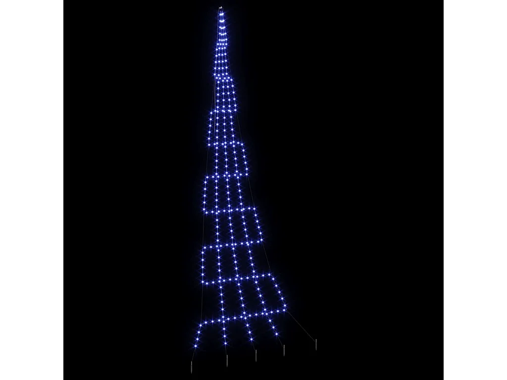 LED Kerstboom met grondpennen Blauw 500 cm Metaal