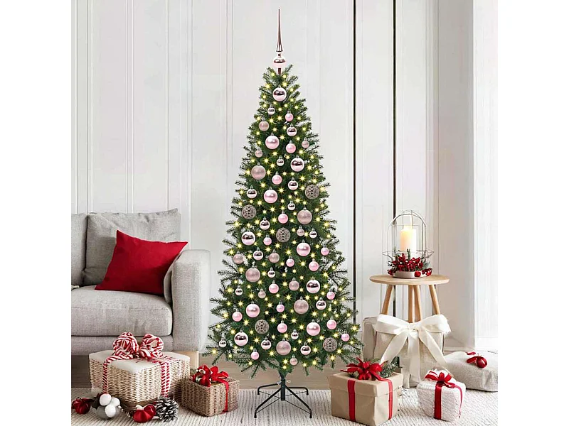 Ensemble de Boules de Noël avec 300 LED 120 pcs Rose Plastique