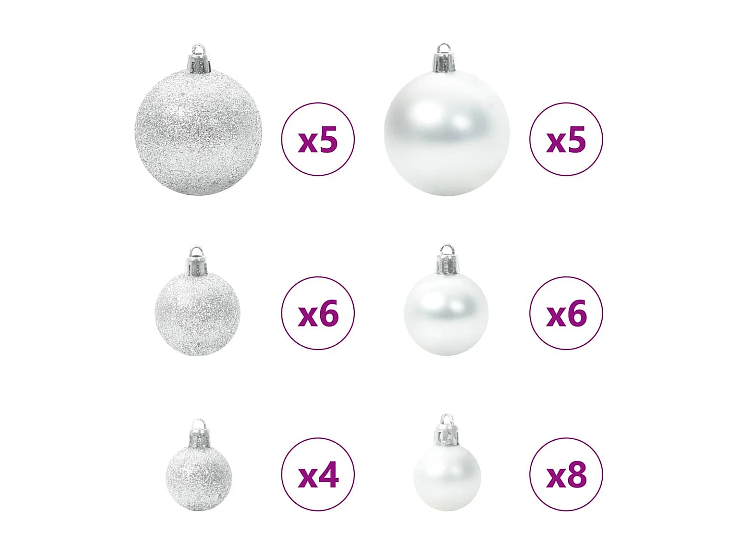 Voorverlichte kunstkerstboom zilver 120cm PET