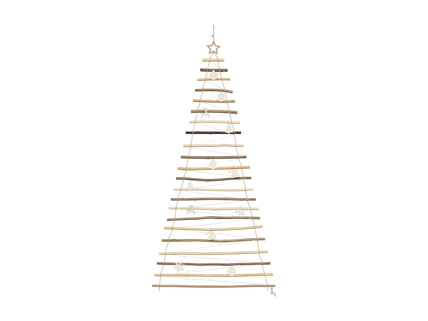 Weihnachtsbaum mit 130 LEDs Natur 210 cm Esche massiv