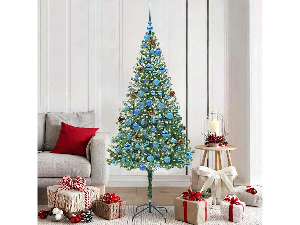 Kunstkerstboom met 300 LED's Groen 180 cm PVC en Staal