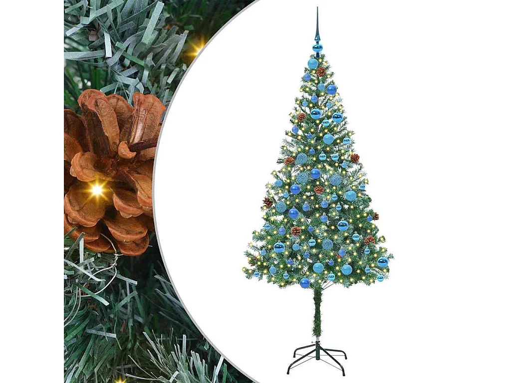 Kunstkerstboom met 300 LED's Groen 180 cm PVC en Staal